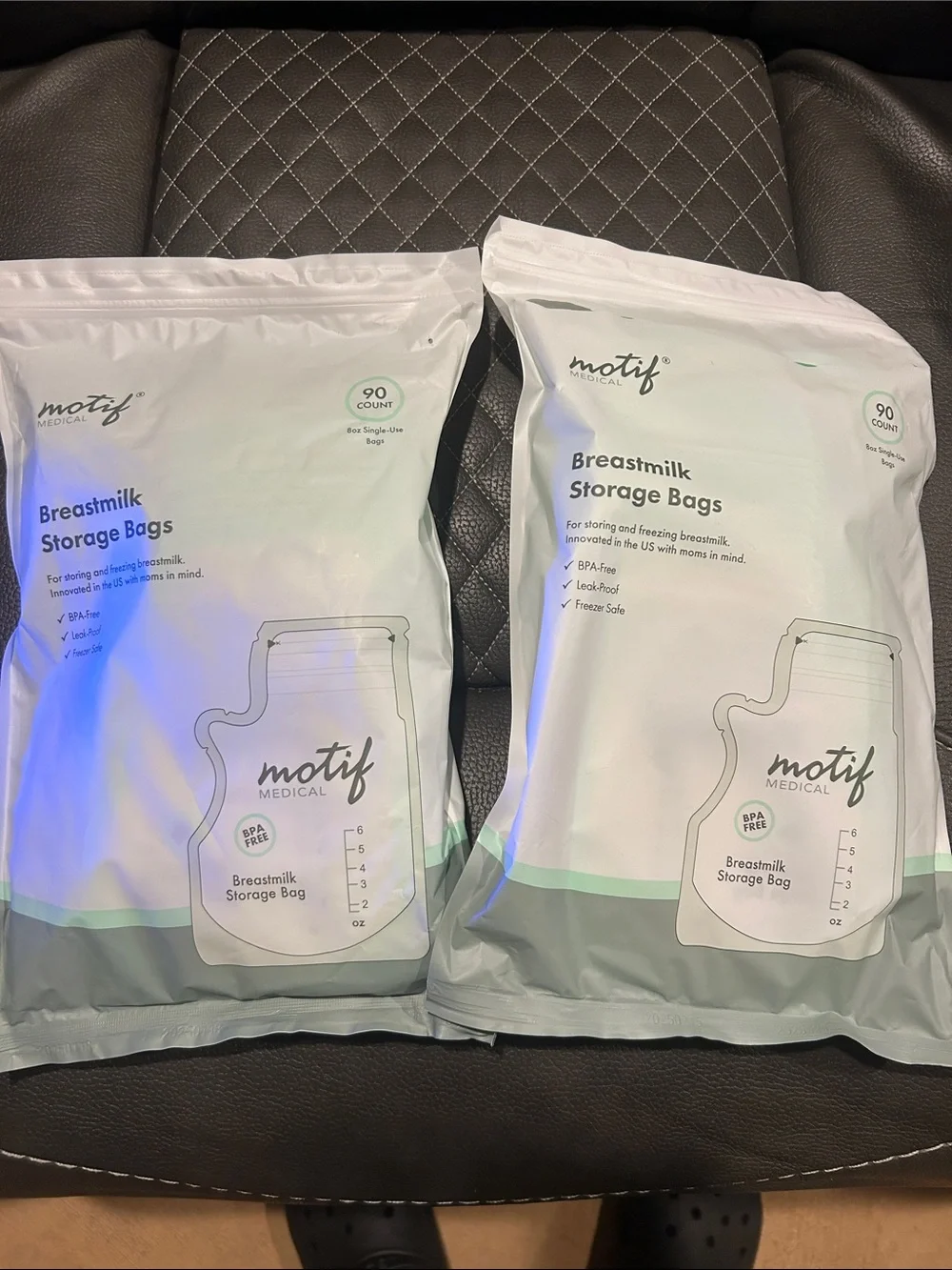 Motif Medical White Breastmilk Storage Bags - 90 Count - set of two 180 bags